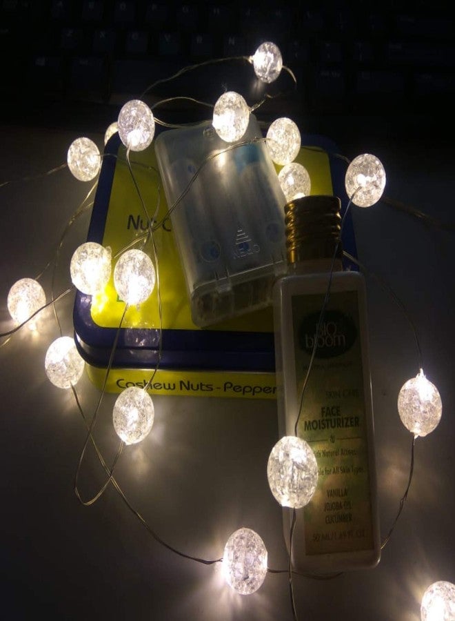 MANSAA Decorative Hanging LED String Light | 3.5 Meter 35 LEDs | White Color | USB Operated | Home and Mandir Decor | Marble Balls - Image 3